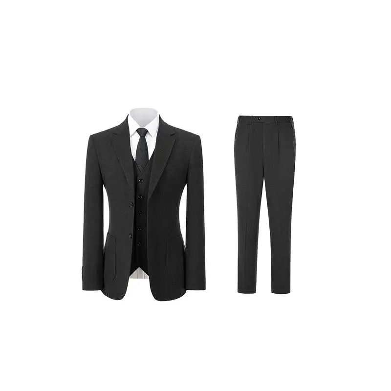 Men's Retro 3-Piece Tweed Herringbone Suit Set Two-Buttons Blazer Vest Pants Autumn New Arrival Formal Business Attire