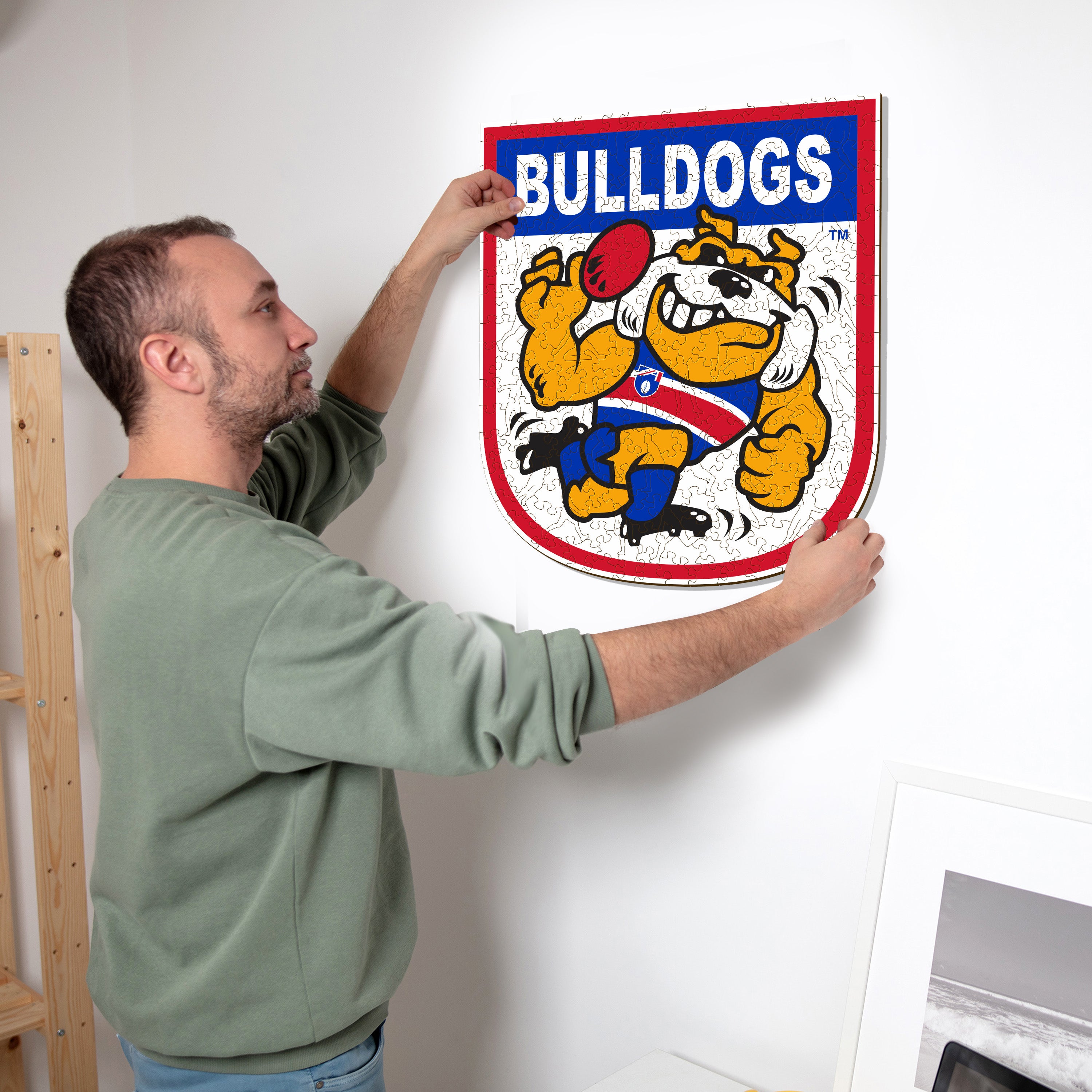Western Bulldogs Retro Mascot - Wooden Puzzle