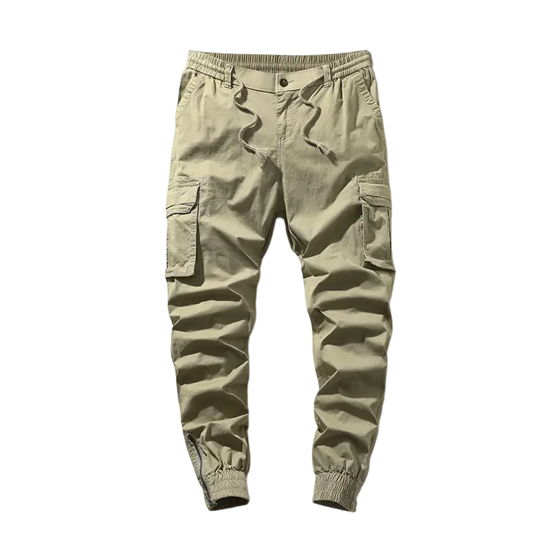 Men’s Military Green Cargo Pants – Stretch Tactical Work Pants with Multi Pockets & Zippered Cuffs