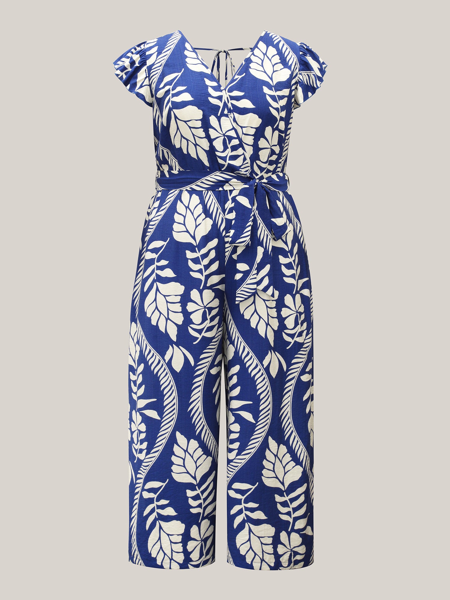 Large Floral Print Pockets Jumpsuit
