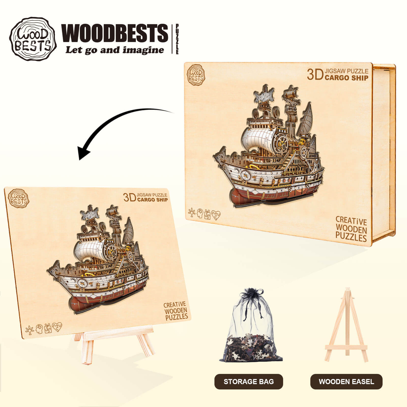 3D Jigsaw Puzzle Cargo Ship Wooden Jigsaw Puzzle