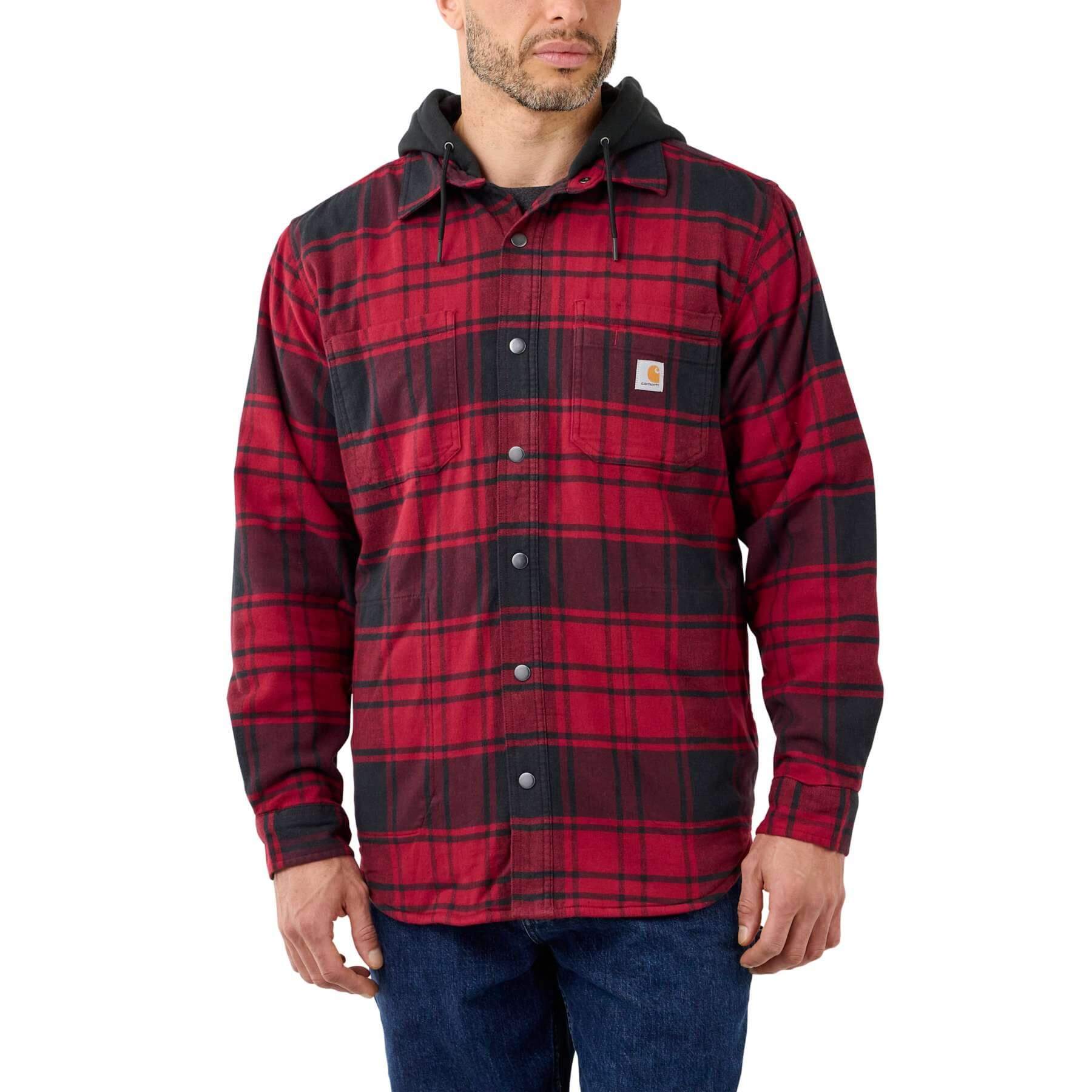 CHT Fleece-Lined Flannel Hooded Shirt Jacket 105621