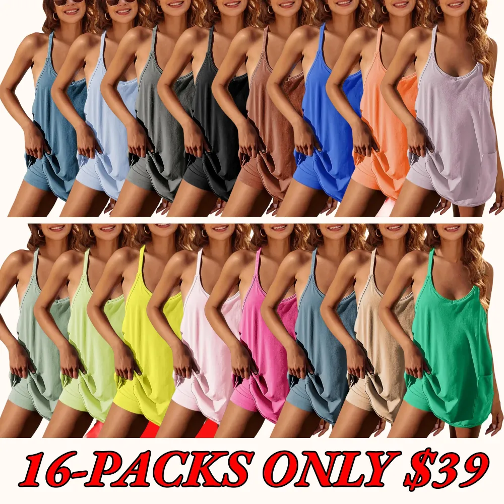 Women's Summer Sleeveless Mini Dress — (With Pockets)