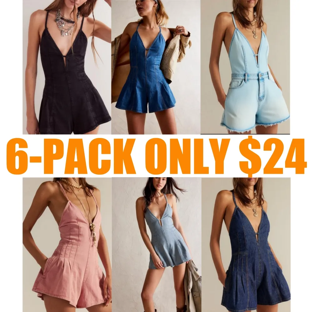 Women's Sleeveless Deep V Neck Shorts (Just $4 Each!)