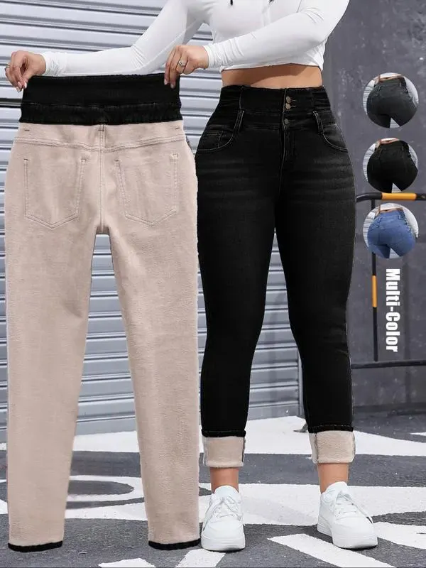 🔥Last Day 89% OFF🔥Women's High Elasticity Fleece Lined Thick Denim Jeans