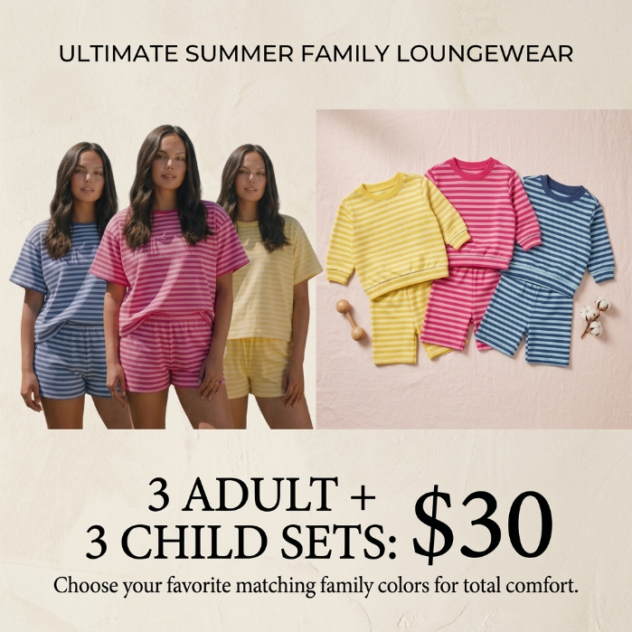 🛍️【Stock Up Deals】Matching Striped Parent-Child Cotton Sets