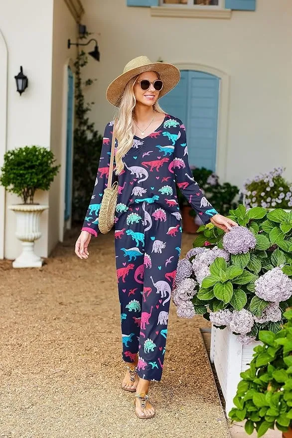 Womens Pajama Sets 2 Piece Lounge Set Fall Winter Pajamas