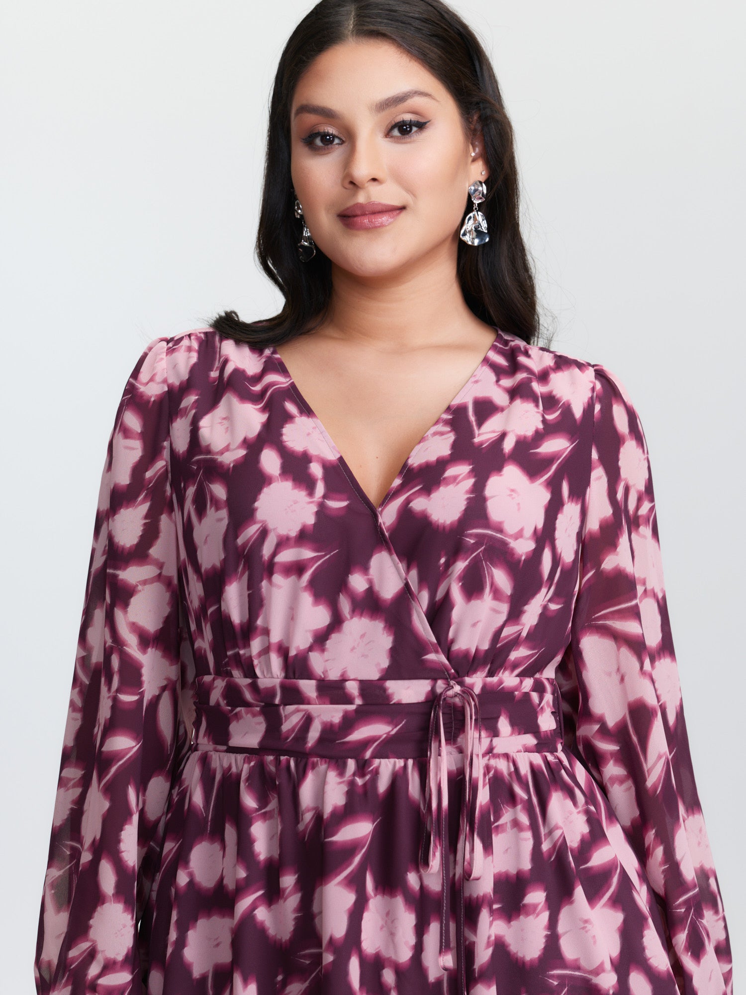 Floral Print Side-Tie Waist Mini Dress