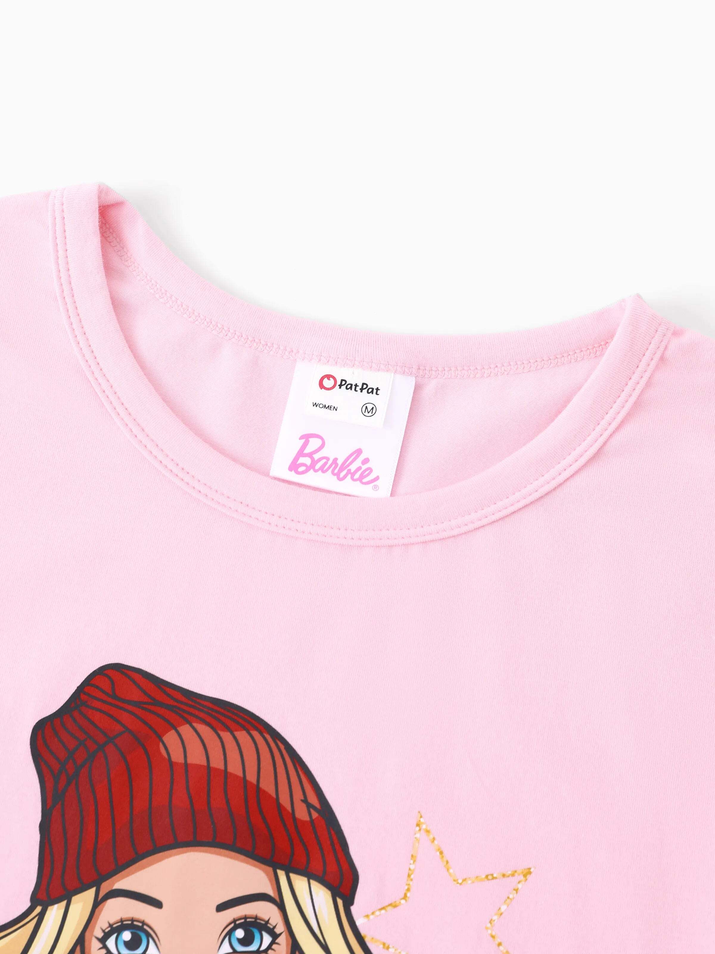 Barbie Christmas Mommy and Organic Cotton Snug-fitting Pajamas Set Pink