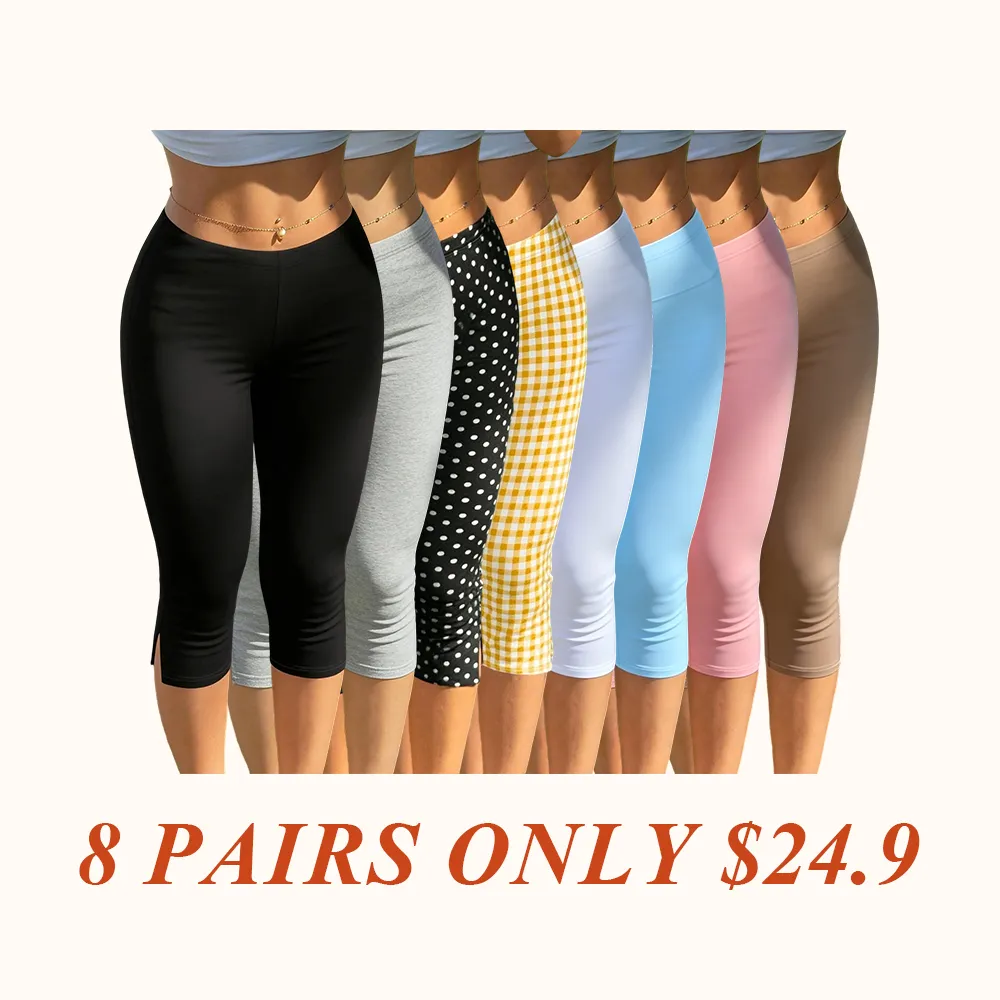 Women's Streetwear Black Capri Slim-Fit Pants, Active Pants With Side Slit Detail