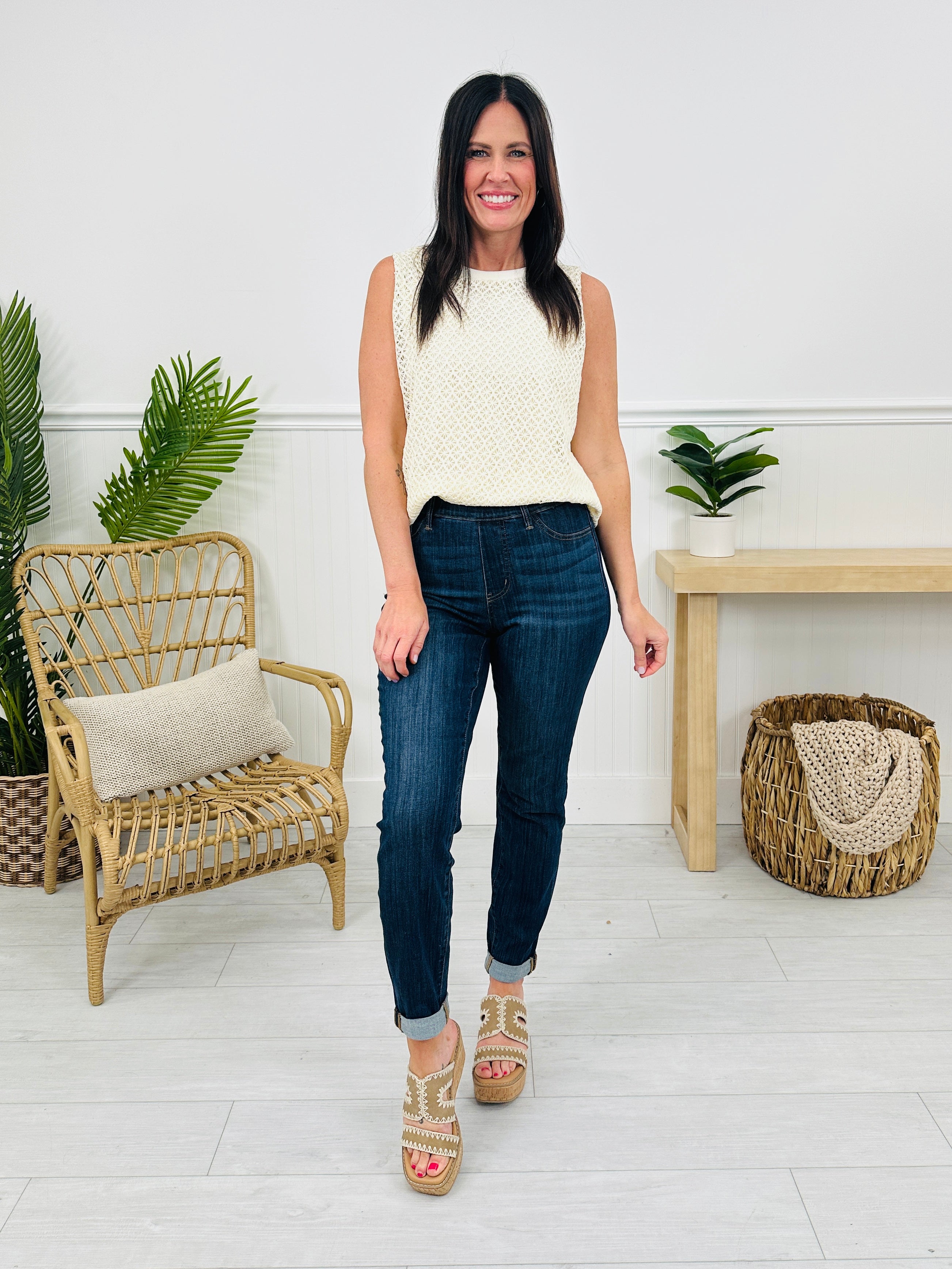 Judy Blue REG/CURVY Pulling Me Back Double Cuff Slim Fit Jeans