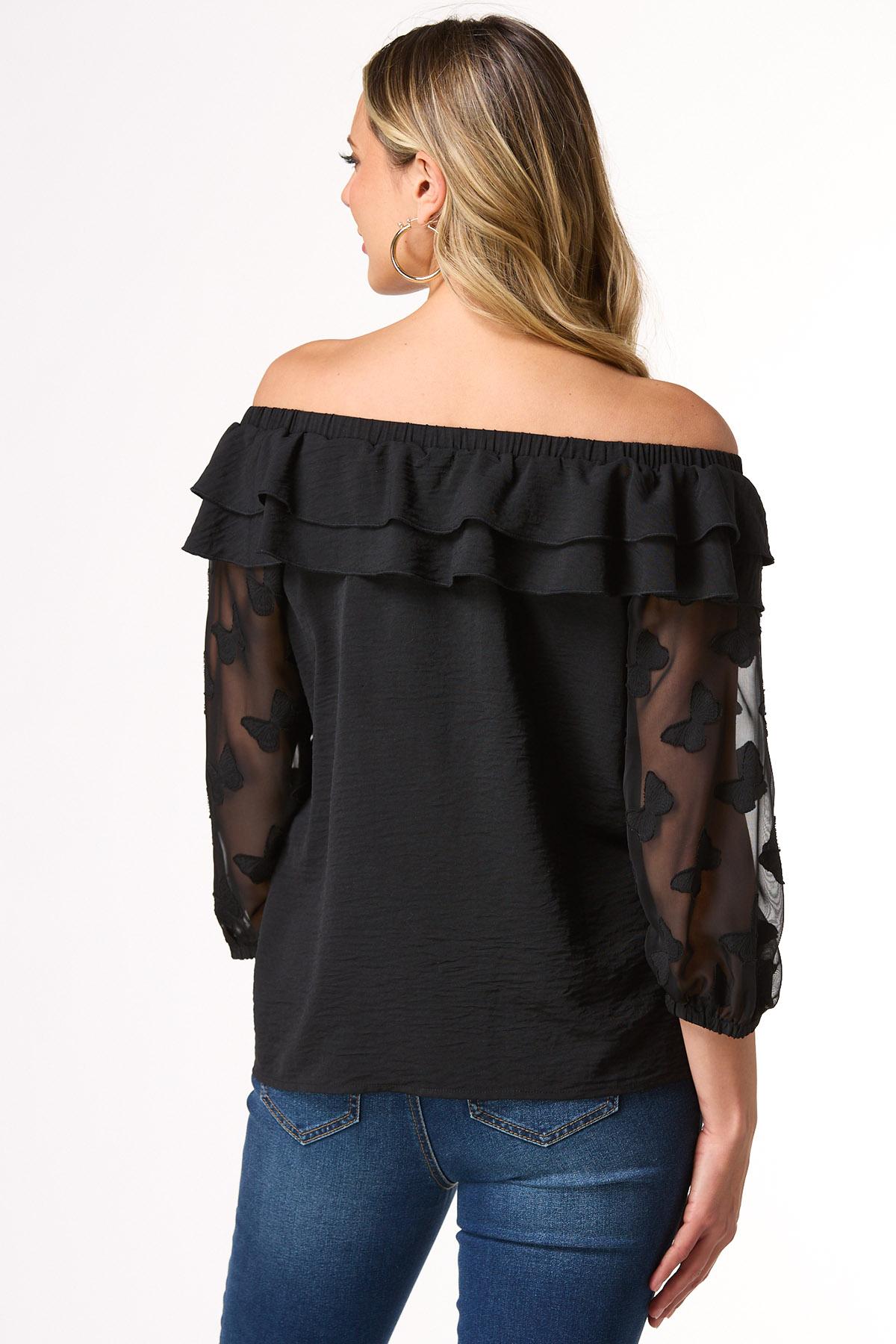 Butterfly Clip Dot Sleeve Top