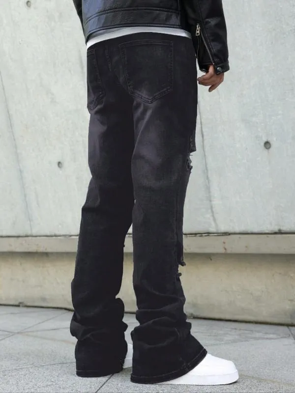 Men's Fashion Jeans, Loose Straight Casual Pants, American Retro Style, Slight Flare Design