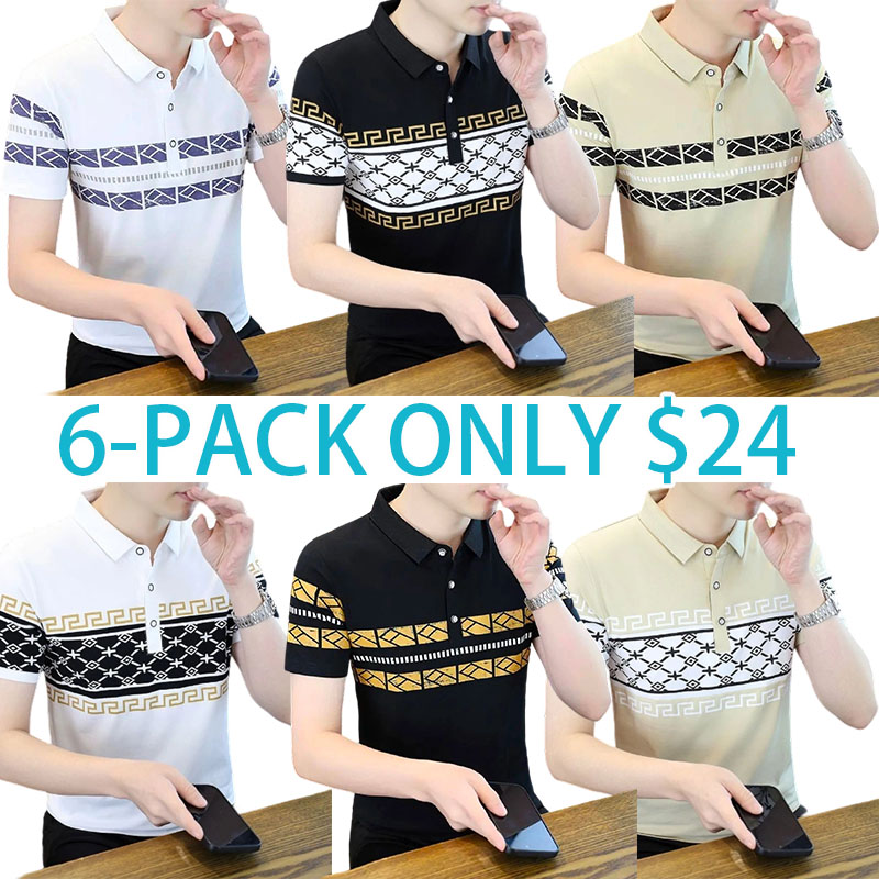 Men's Classic Fit Cotton Polo Shirt with Print