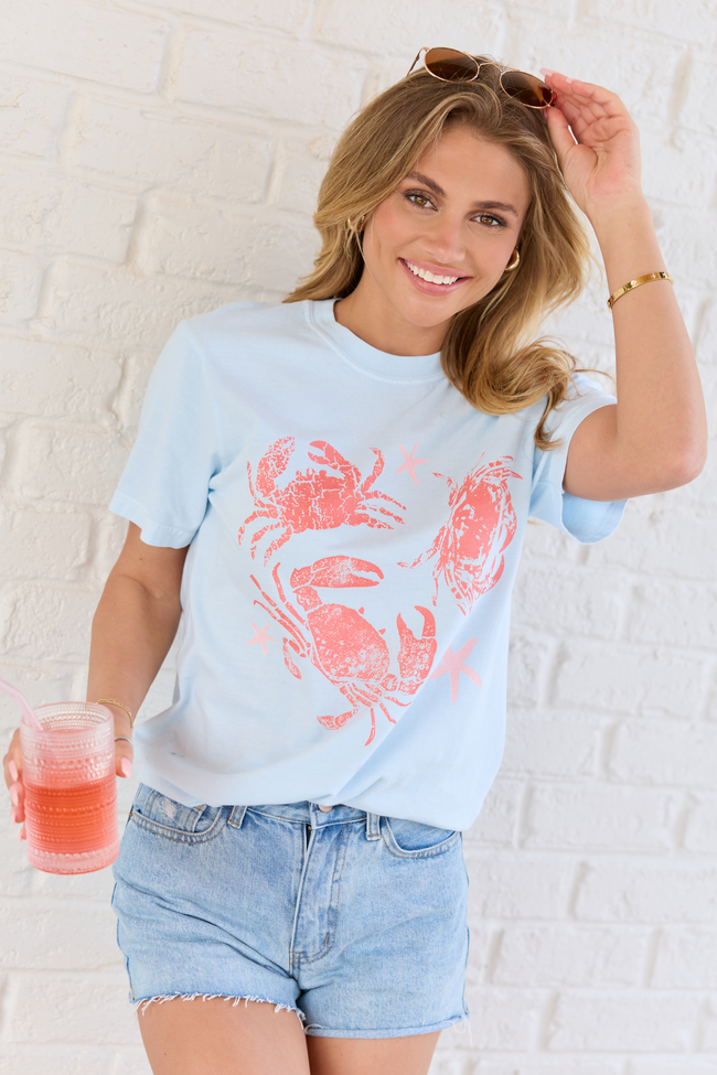 Crabby Light Blue Graphic Tee