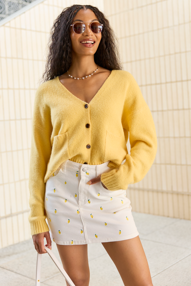 Kathryn Yellow Long Sleeve Cardigan