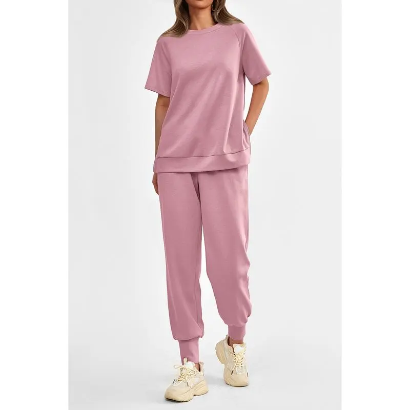 Women's 2-Piece Set Comfy Crew Neck Tracksuits