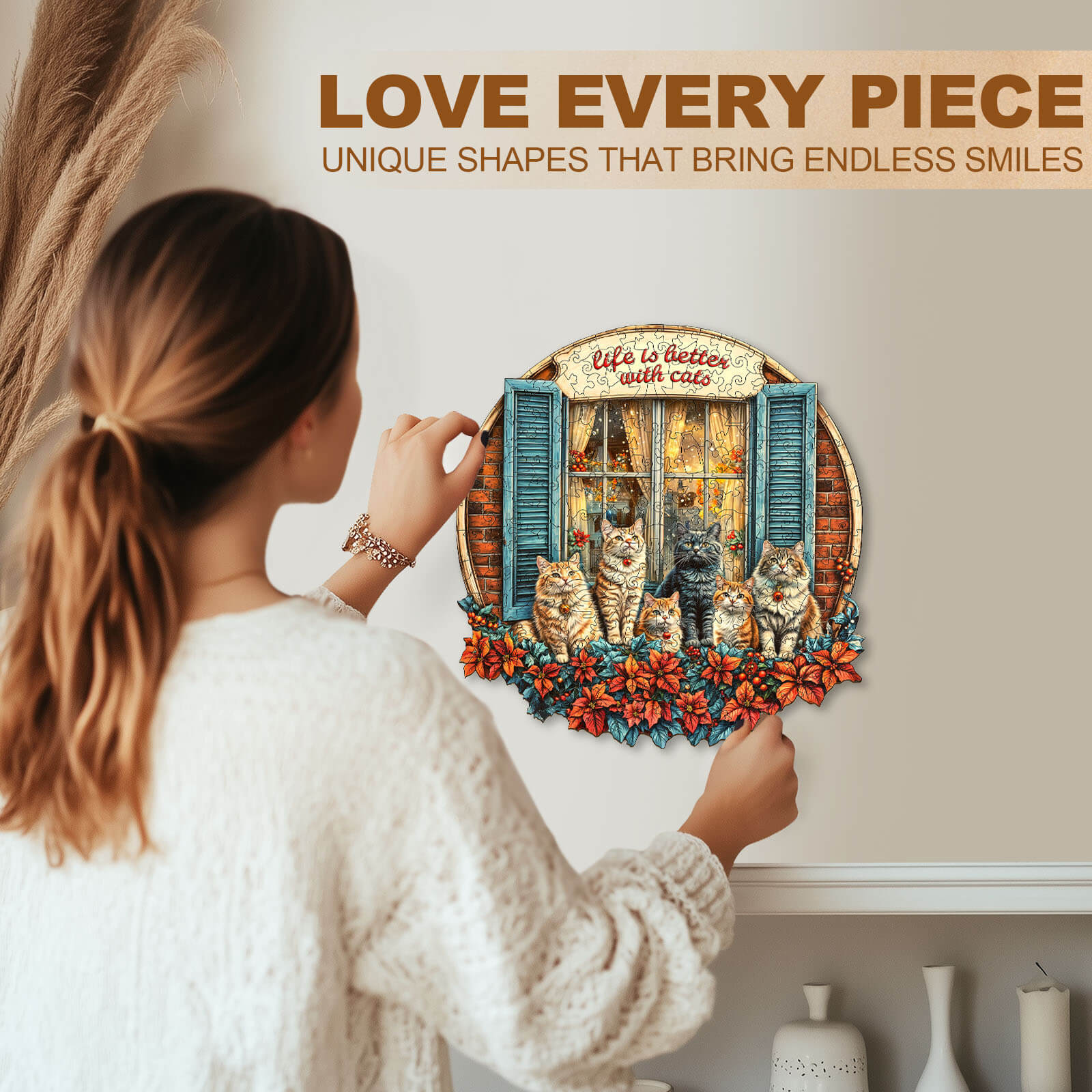 Serenade of Cats Wooden Jigsaw Puzzle