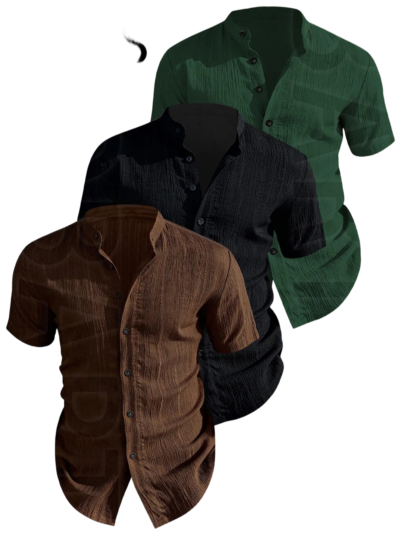 12pcs Men's Summer Short Sleeve Shirts, Lightweight Breathable Plain Solid Color Button-Up Casual Menswear Tops with Stand Collar, Casual Attire, Low-Cut Neckline Shirts for Beach, Pool Parties and Vacation, Gift for Husband