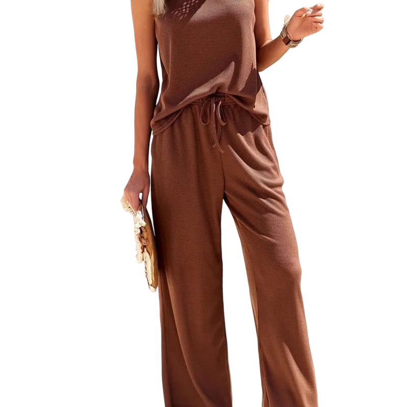 Women's 2-Piece Waffle Lounge Set