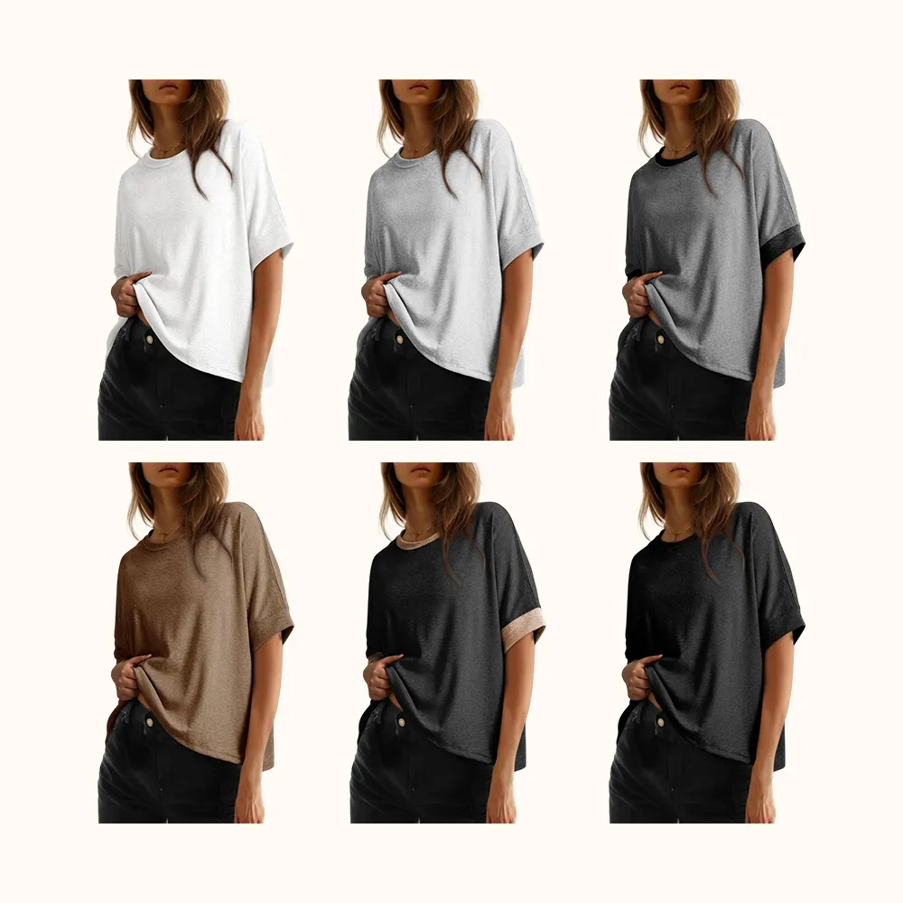 Women's Tops for Women 2026 Loose Oversized Basic Tee Comfortable Soft Fabric Flattering Fit - Womenswear