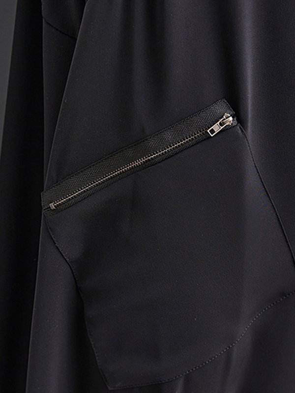 Loose Oversize Solid Color Zipper Jumpsuits Bottoms