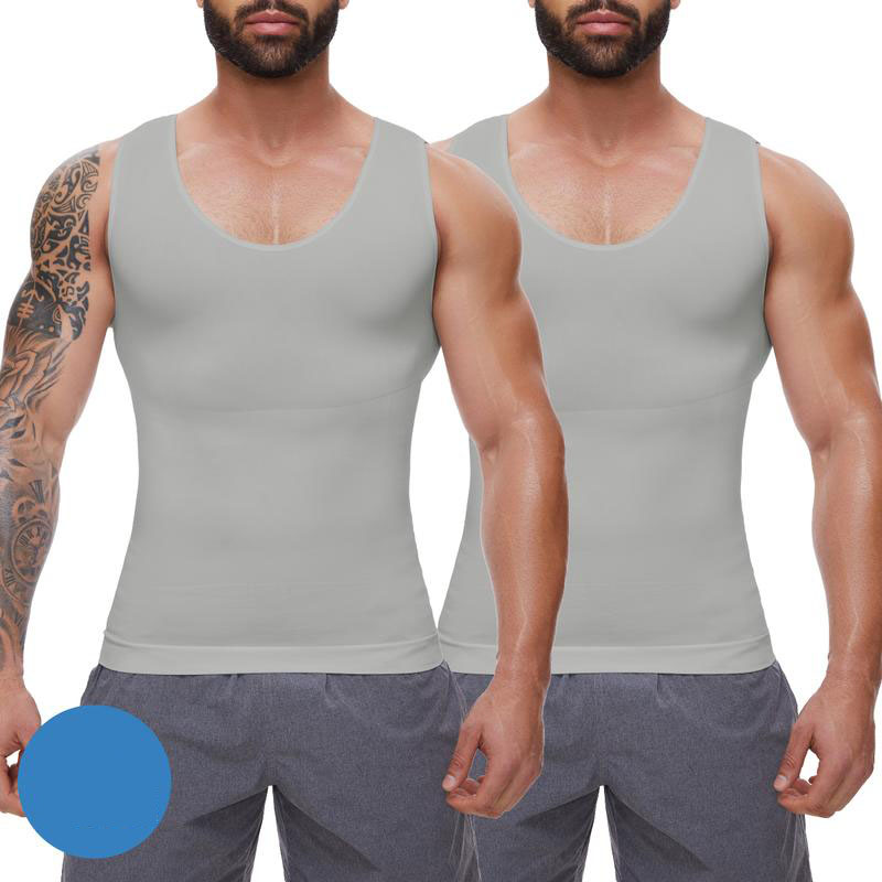 Menswear Body Shaper Shapewear Compression Tummy Control Vest Comfy Stretchy Lightweight Workout Tank Top Fabric Breathable Undershirt Elastic Soft Polyester