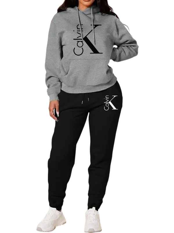 Women's Casual Hooded Sweatshirt Set