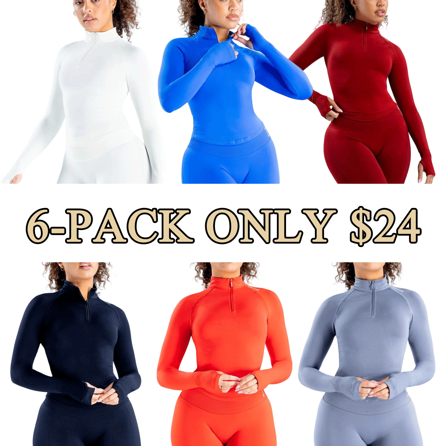 Women’s Seamless Zip-Up Long Sleeve Crop Top with Thumb Holes
