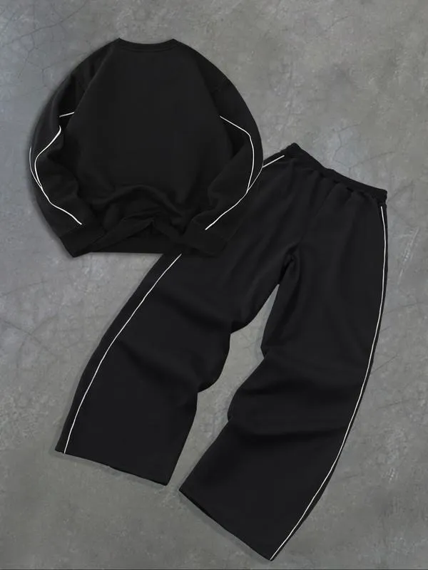Men's Sporty Streetwear Tracksuit Set Long Sleeve Top & Pants