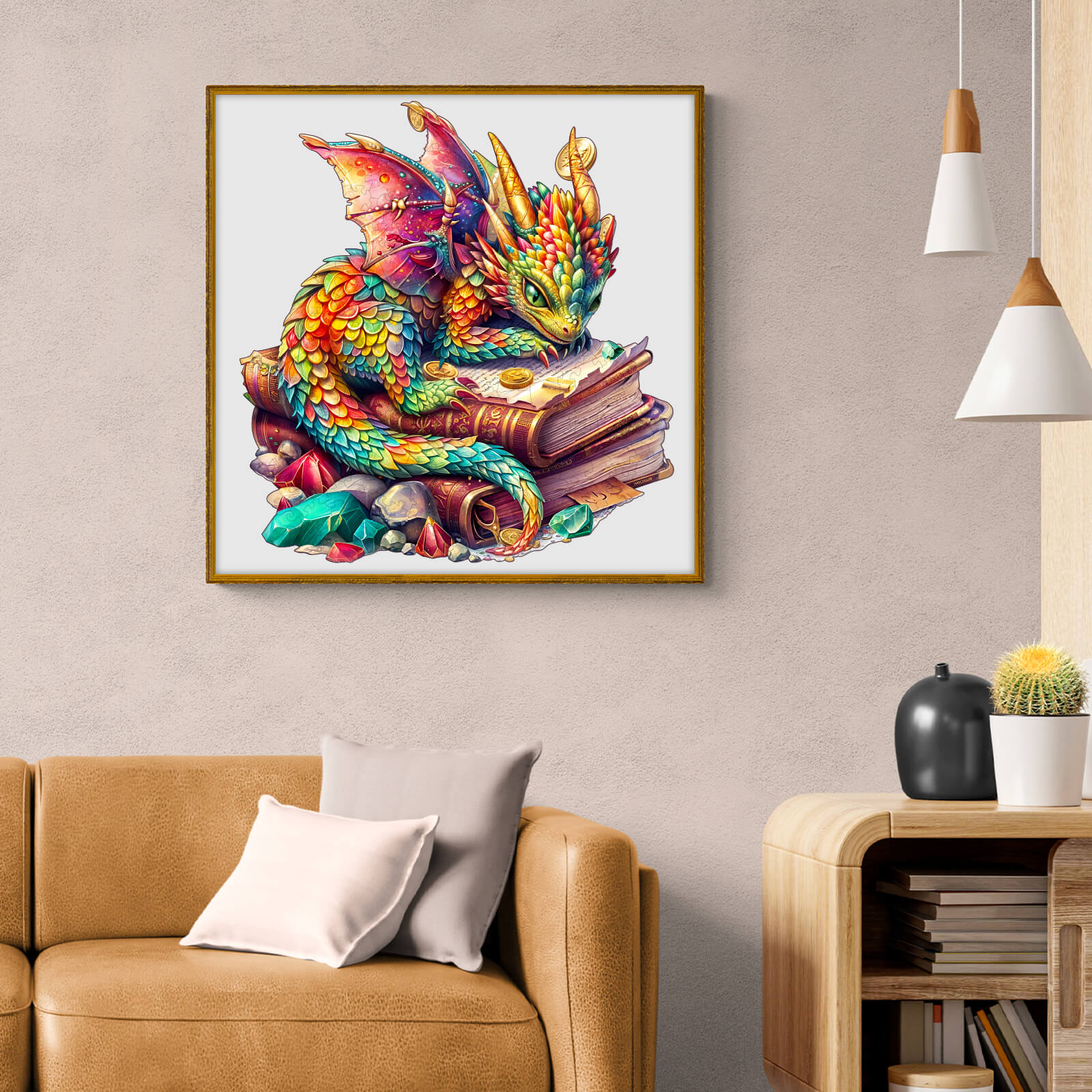 Jeweled Dragon Wooden Jigsaw Puzzle