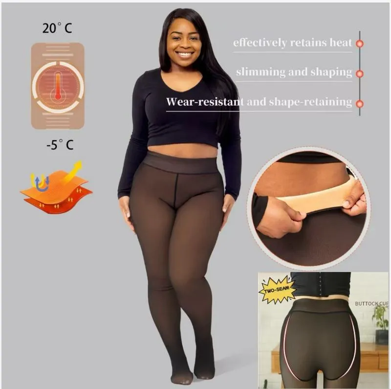 Fleece Lined Tights Sheer Women