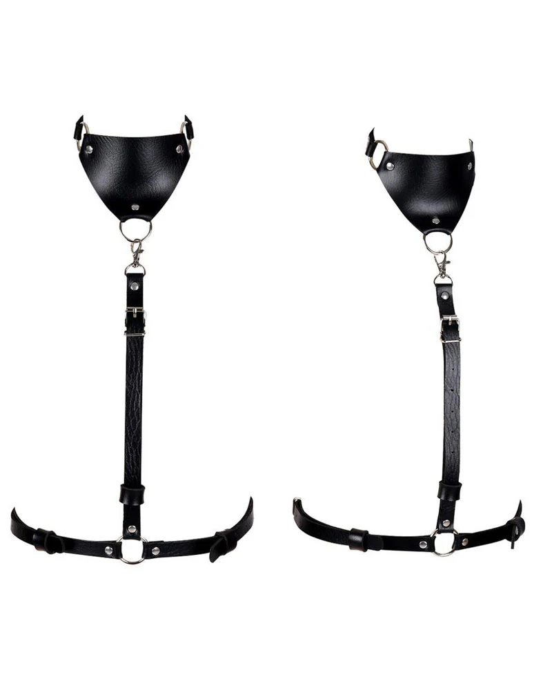 Gothic Punk O Ring PU Leather Buckled Body Harness