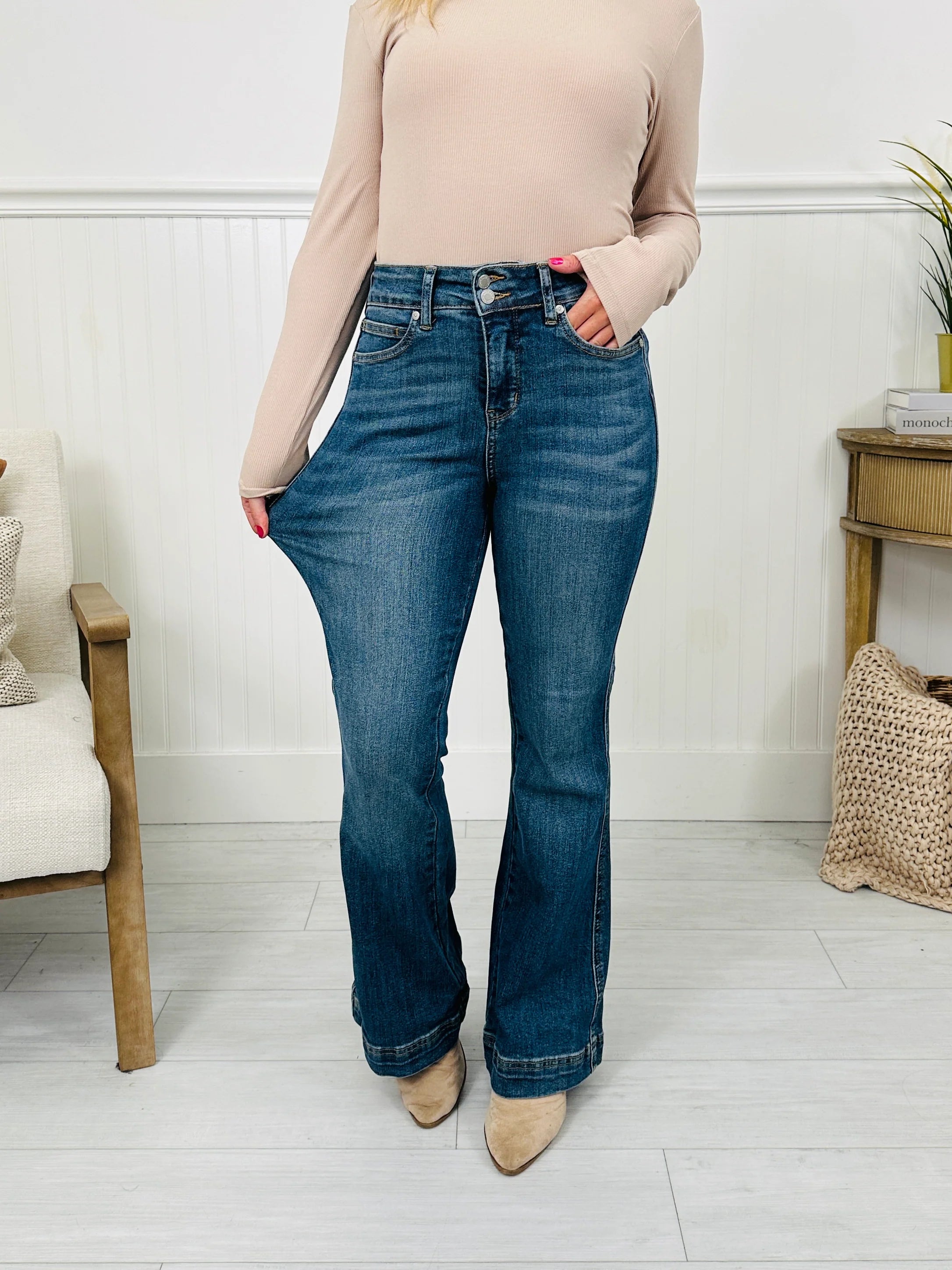 Judy Blue Double Vision Tummy Control Double Button Jeans- Multiple Inseams!