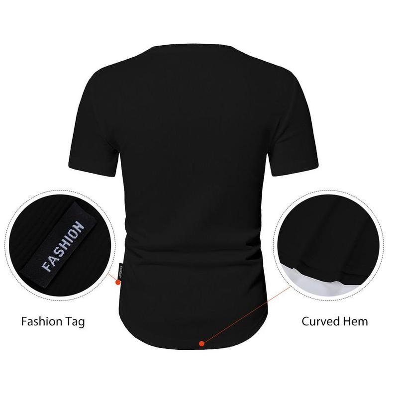 Men’s Slim Fit Longline Henley Performance Top