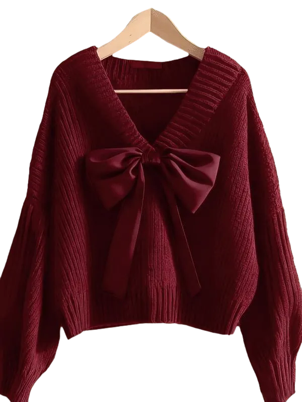 Women's Casual Bow Knit Sweater