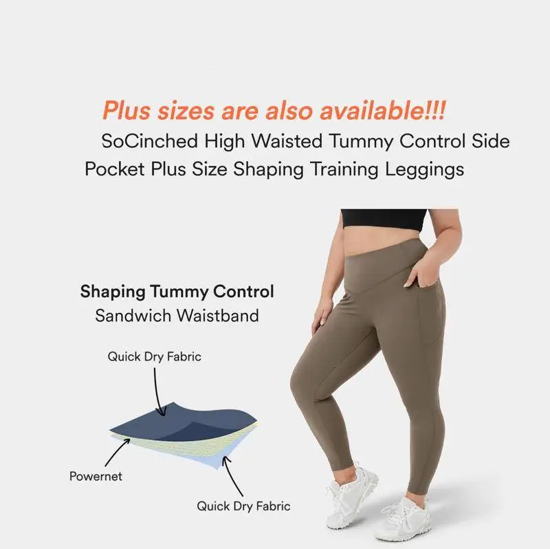 High Waisted Tummy Control Pocket Shaping Training Leggings