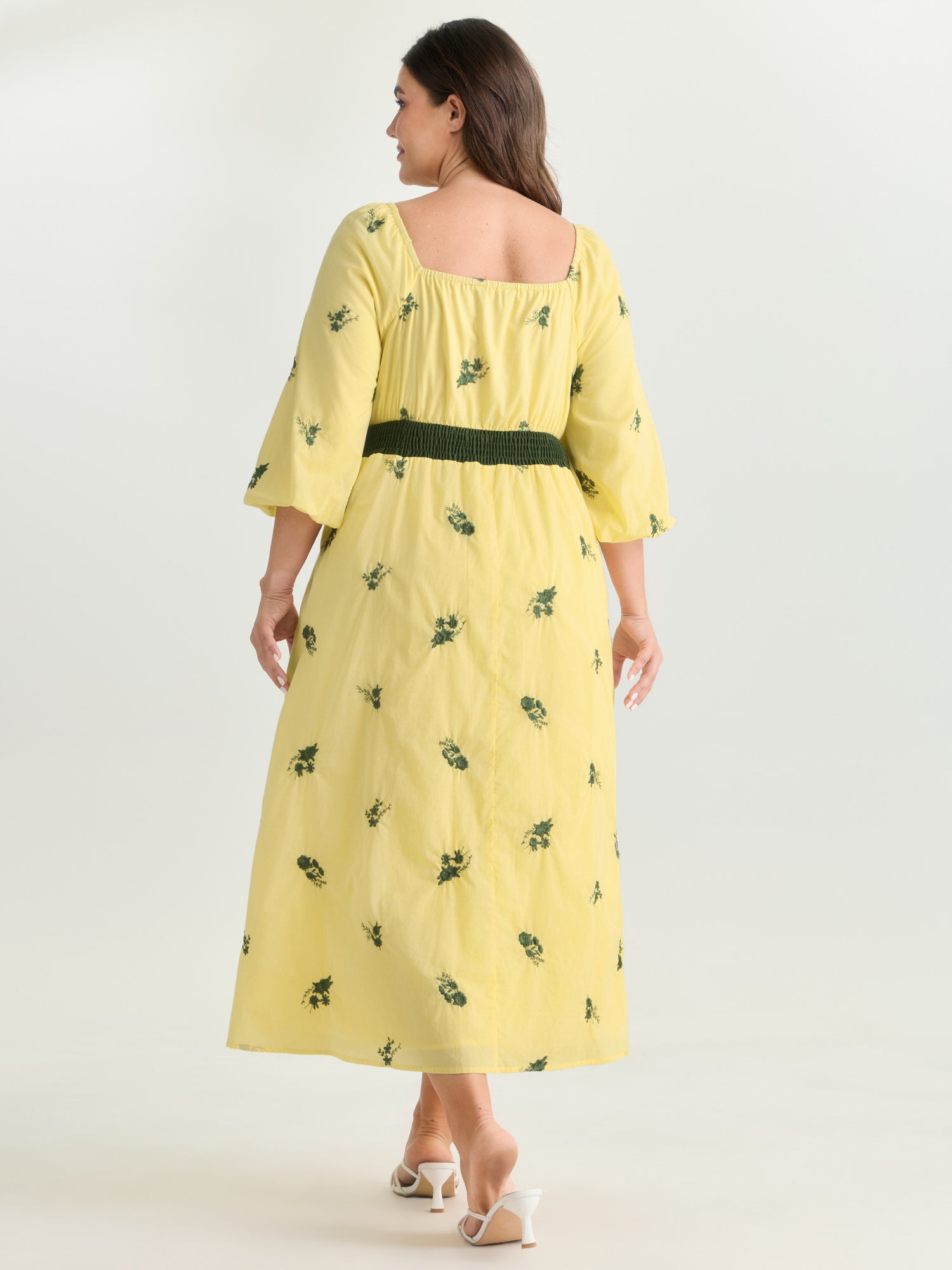 2-in-1 Embroidered Tulle Maxi Dress