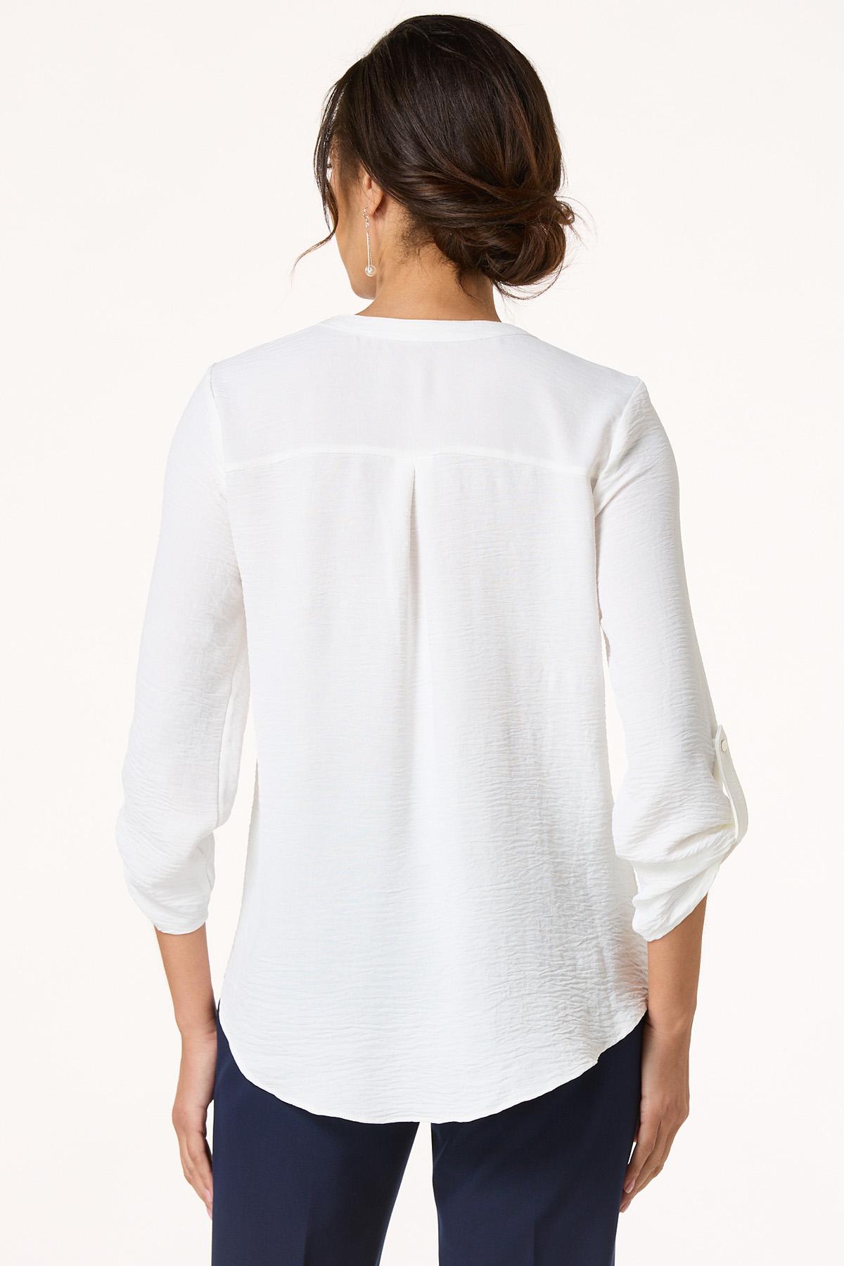 Solid Zip Up Neckline Top