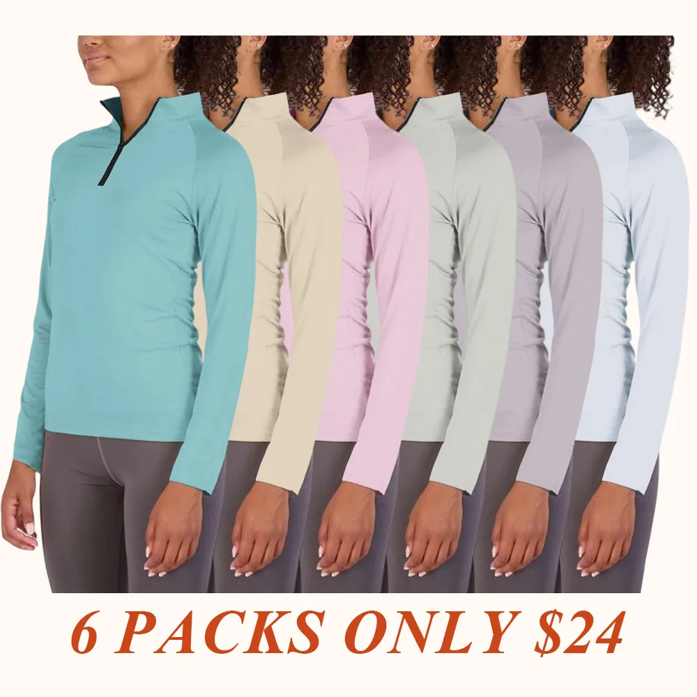 Womens Dry-Fit Long Sleeve Quarter Zip & Full Zip Up Hoodie Workout Jacket (Available in Plus)