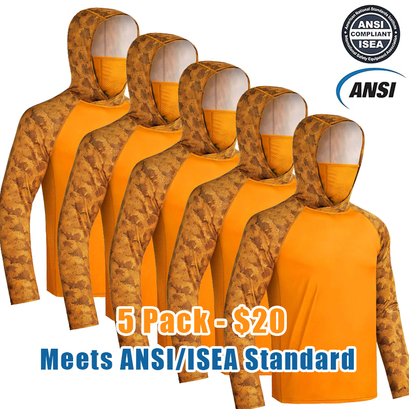 ☀️8/9-Pack $24☀️Men’s UPF 50+ Sun Protection Hoodie with UV Detection