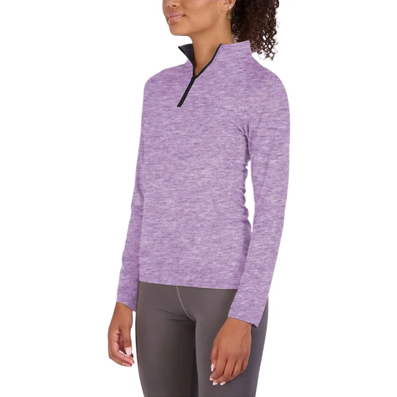 Womens Dry-Fit Long Sleeve Quarter Zip & Full Zip Up Hoodie Workout Jacket (Available in Plus)