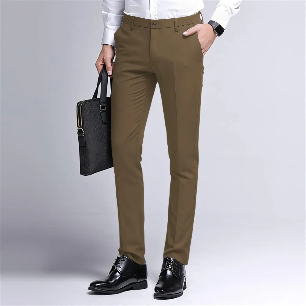 Men's Stretch Dress Pants Slim Fit Skinny Suit Pants
