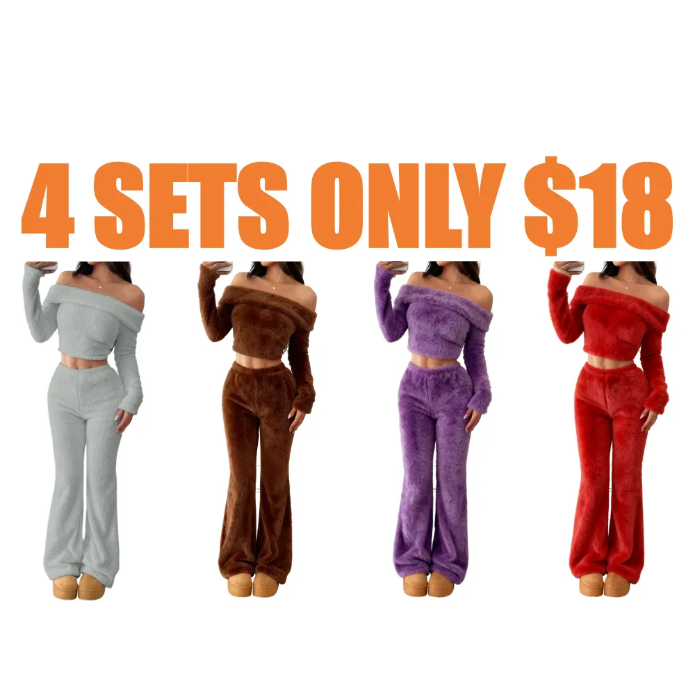 women's soft plush suit sets