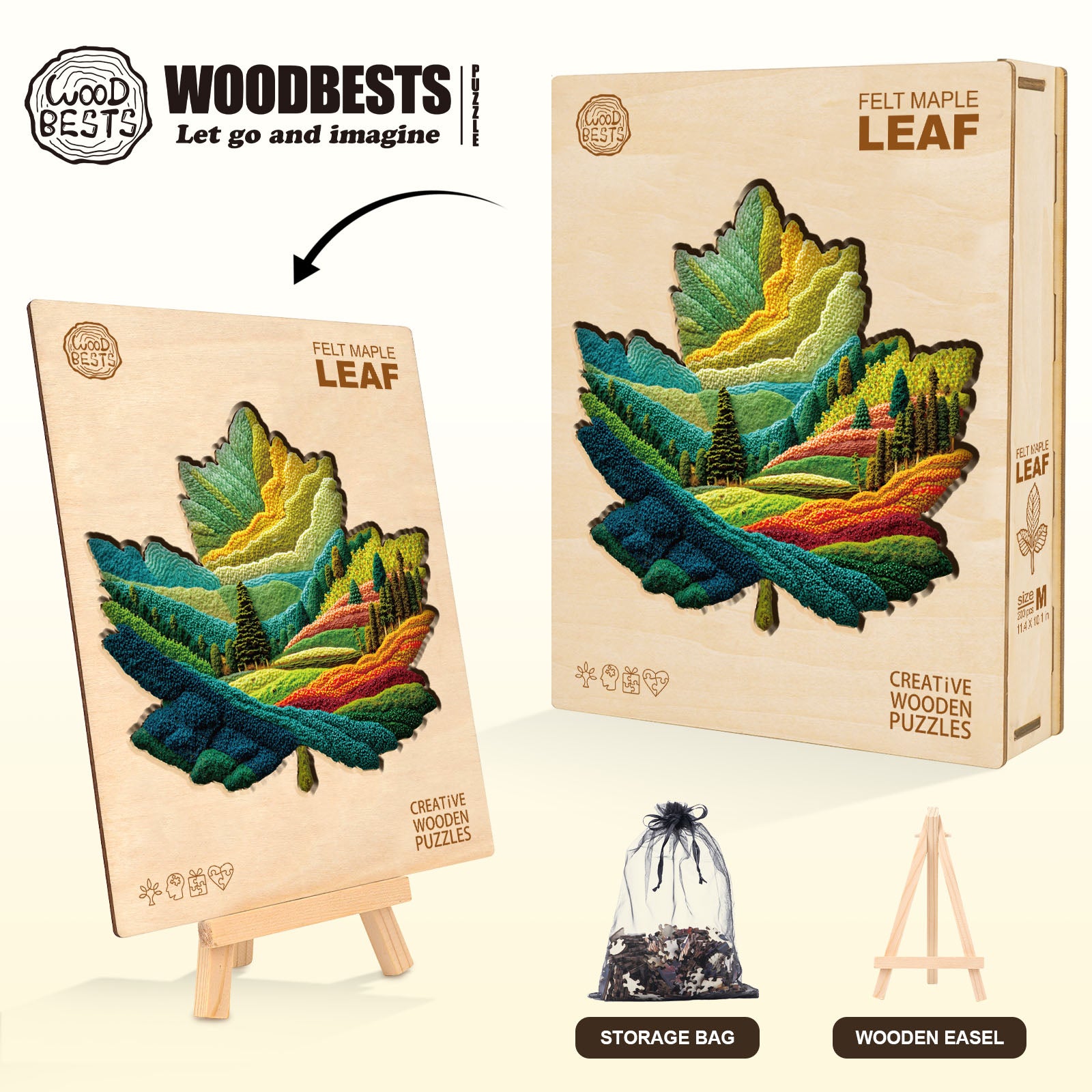 Felt maple leaf Wooden Jigsaw Puzzle
