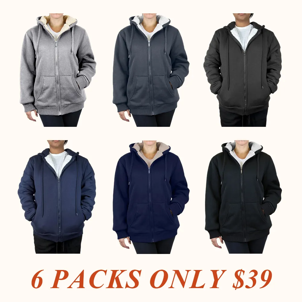 Women's Regular Fit Heavyweight Sherpa Fleece Lined Hoodies