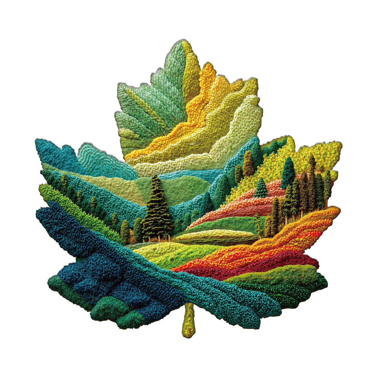 Felt maple leaf Wooden Jigsaw Puzzle