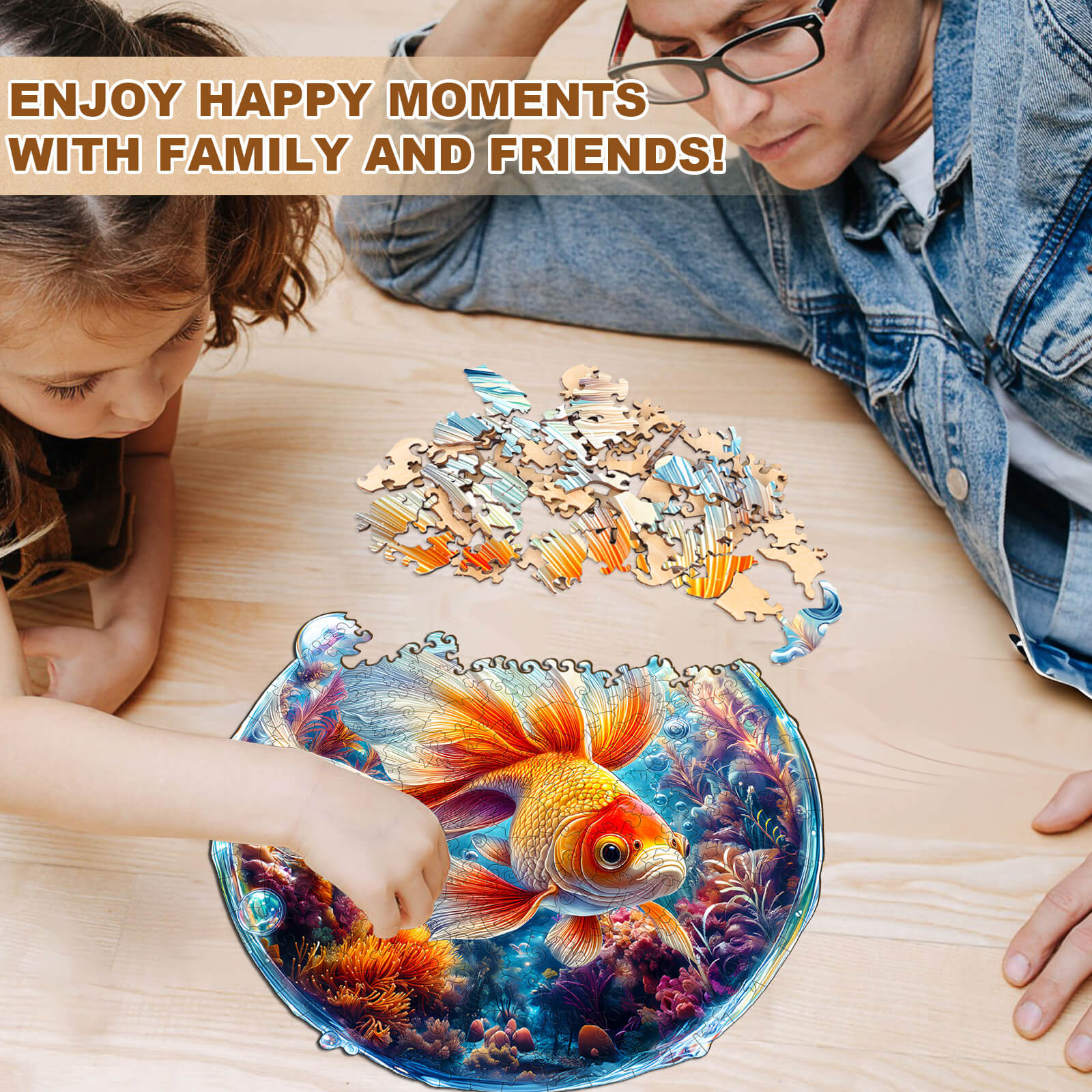 Bubble Goldfish Wooden Jigsaw Puzzle