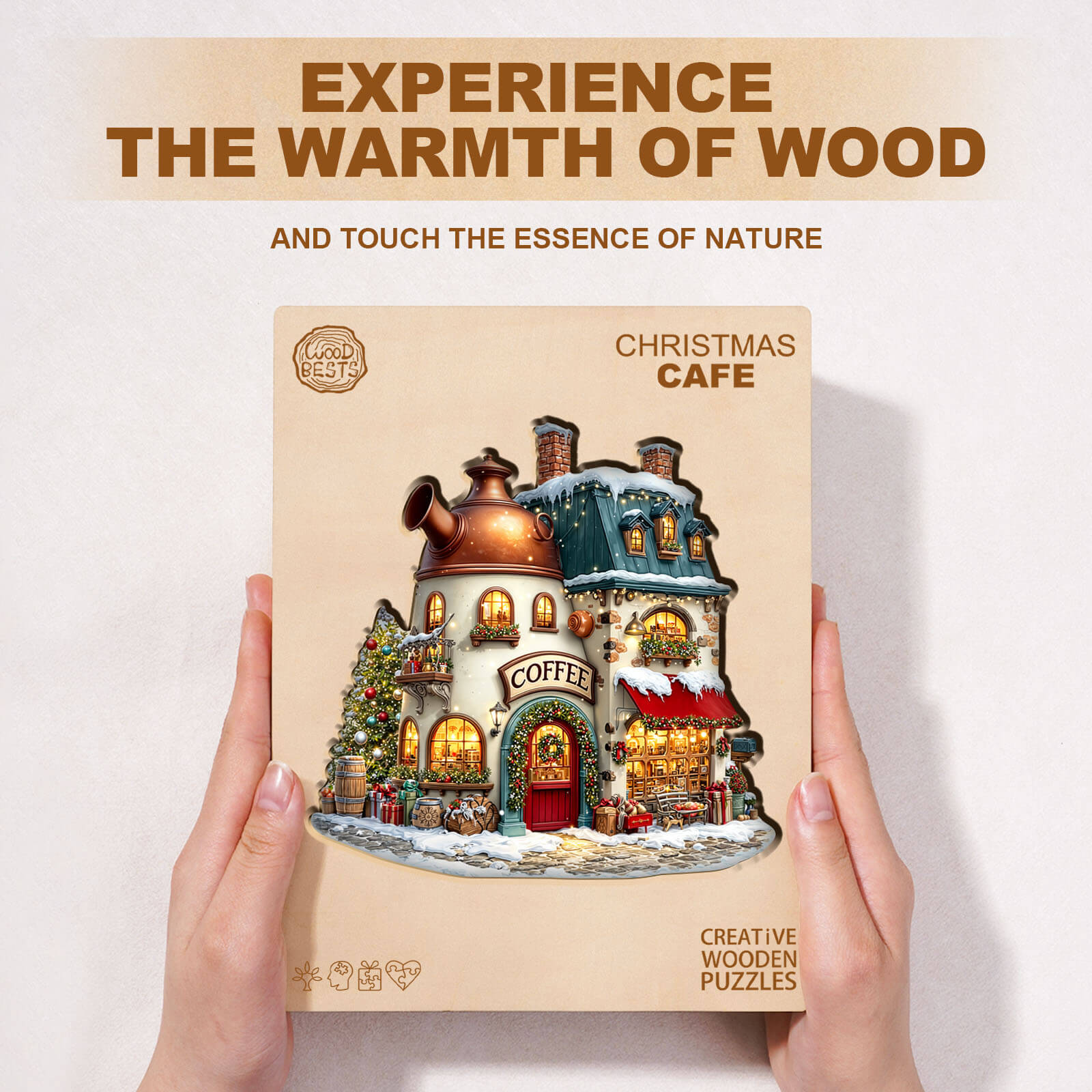 Christmas Cafe Wooden Jigsaw Puzzle