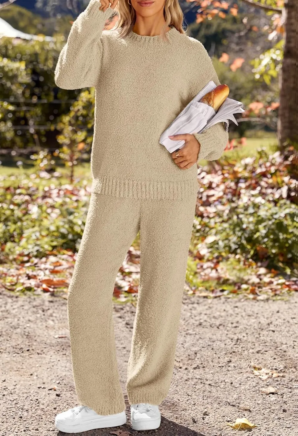 Womens Pajama Sets 2025 Fall Lounge Sweater Set